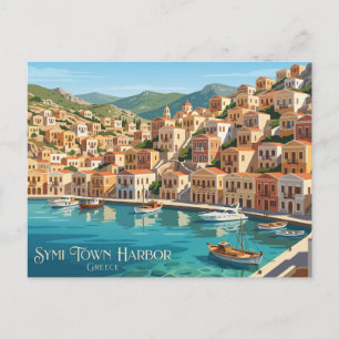 Carte Postale Port de Symi Town Grèce