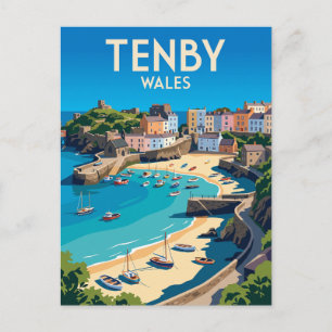 Carte Postale Port de Tenby au Pays de Galles
