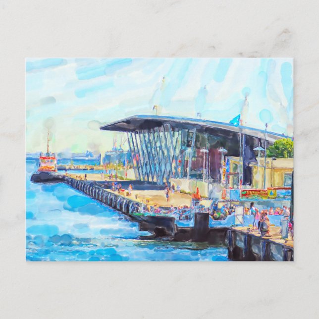 Carte Postale Port de Warnemünde Rostock. Terminal de croisière. (Devant)