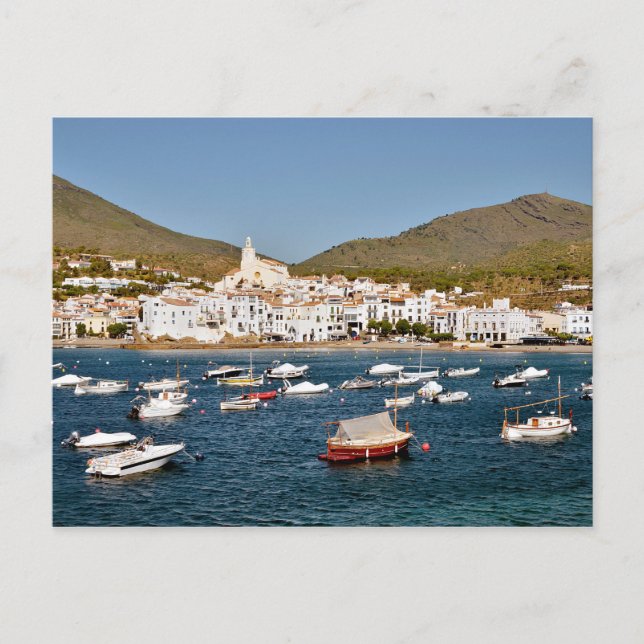 Carte Postale Port et ville de Cadaqués en Espagne (Devant)