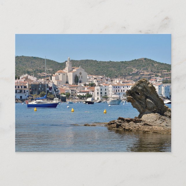 Carte Postale Port et ville de Cadaqués en Espagne (Devant)