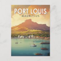 Port Louis Maurice Voyage Art Vintage