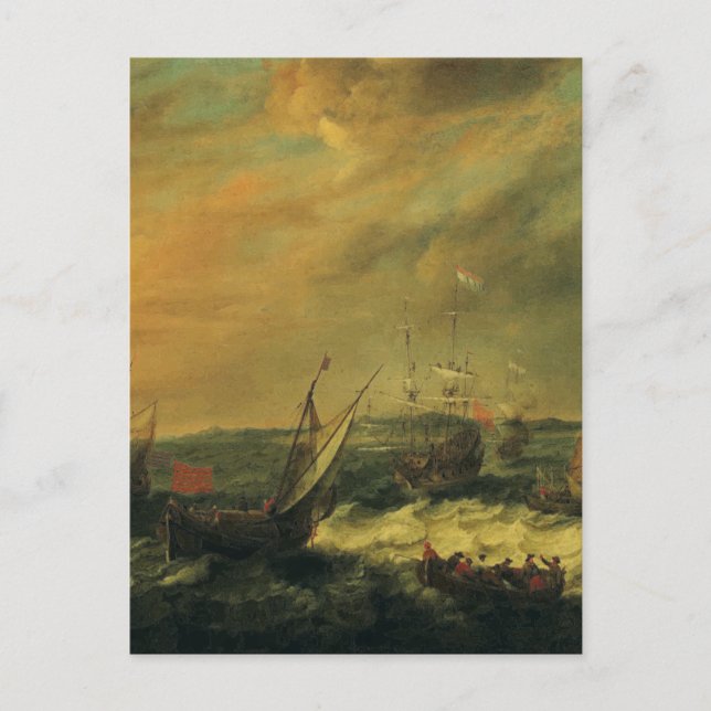 Carte Postale Port maritime par Adam Willaerts (Devant)