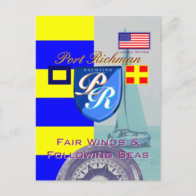 Carte Postale Port Richman Vents Faciles Après Mer USA (Devant)