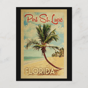 Carte Postale Port St Lucie Palm Tree Vintage voyage
