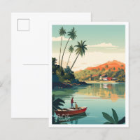 Port Vila Vanuatu Illustration du Vintage voyage d