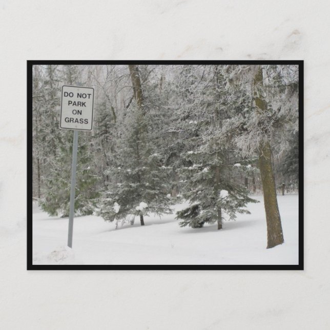 Carte Postale Portage - humour à neige (Devant)