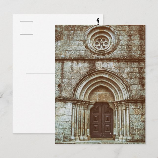 Carte Postale Portail gothique médiéval à Santiago de Antas (Devant / Derrière)