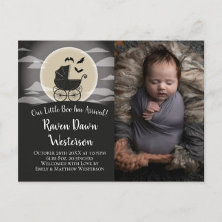 Carte Postale Porte-bébé gothique Halloween Anniversation de nai