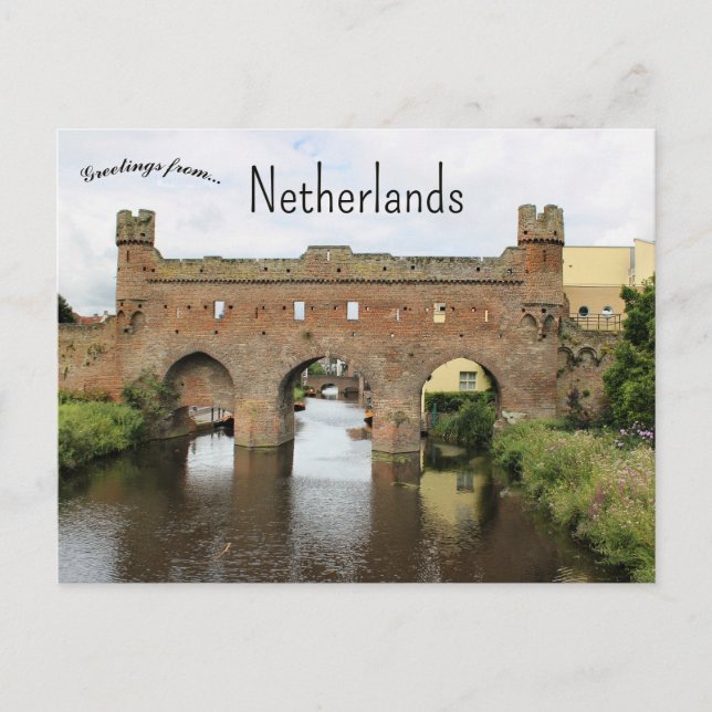 Carte Postale Porte Berkel Zutphen Pays-Bas (Devant)