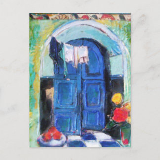 Carte Postale Porte bleue -