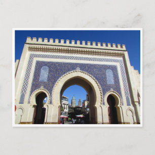 Carte Postale porte bleue maroc