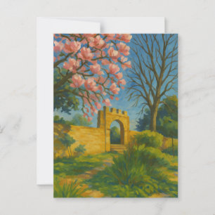 Carte Postale Porte Blossom - Peinture Jardin Enchantée