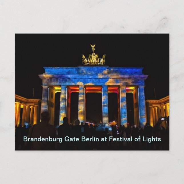 Carte Postale Porte de Brandebourg Berlin au Festival des Lumièr (Devant)