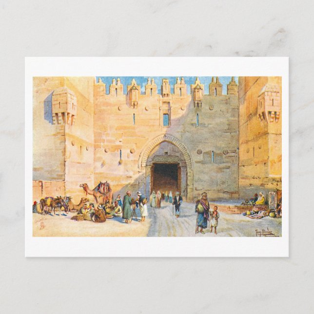 Carte Postale Porte de Damas ancienne, Jérusalem (Devant)