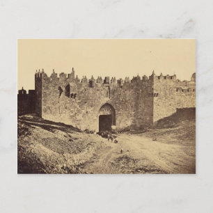 Carte Postale Porte de Damas, Jérusalem vintage 1857 photo