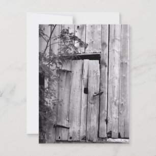 Carte Postale Porte de la grange en noir et blanc
