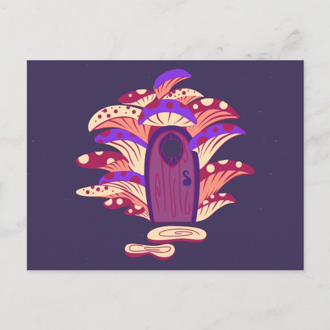 Carte postale Porte de la porte du champignon de f (Devant)