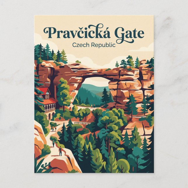 Carte Postale Porte de Pravčická République tchèque (Devant)