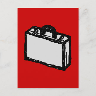 Carte Postale Porte-documents de bureau ou valise voyage. Esquis