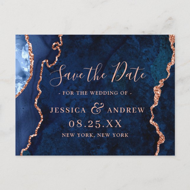 Carte Postale Porte dorée moderne mariage Enregistrer la date (Devant)