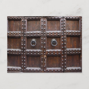 Carte Postale Porte en bois antique à Florence