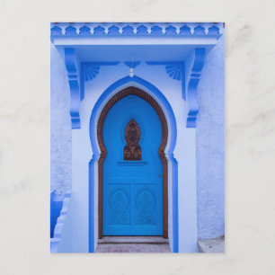 Carte Postale Porte marocaine bleue