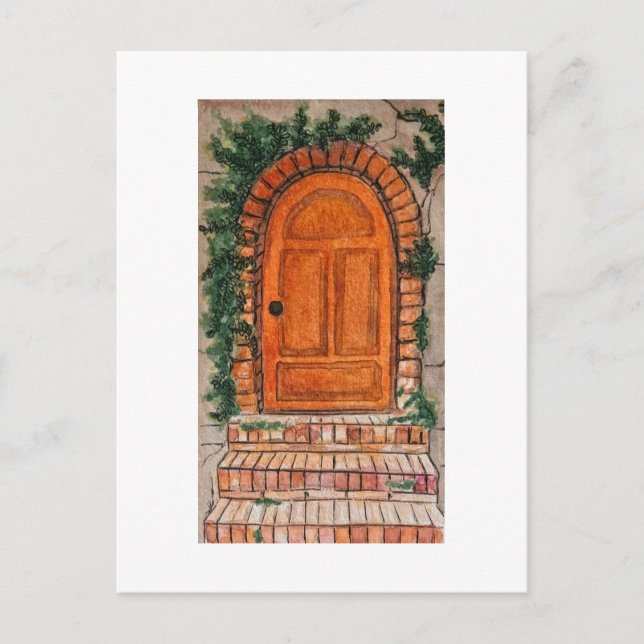 Carte Postale Porte orange (Devant)