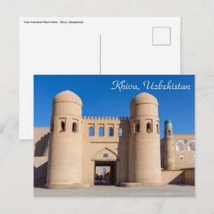 Carte Postale Porte Ouest à deux tours - Khiva, Ouzbékistan