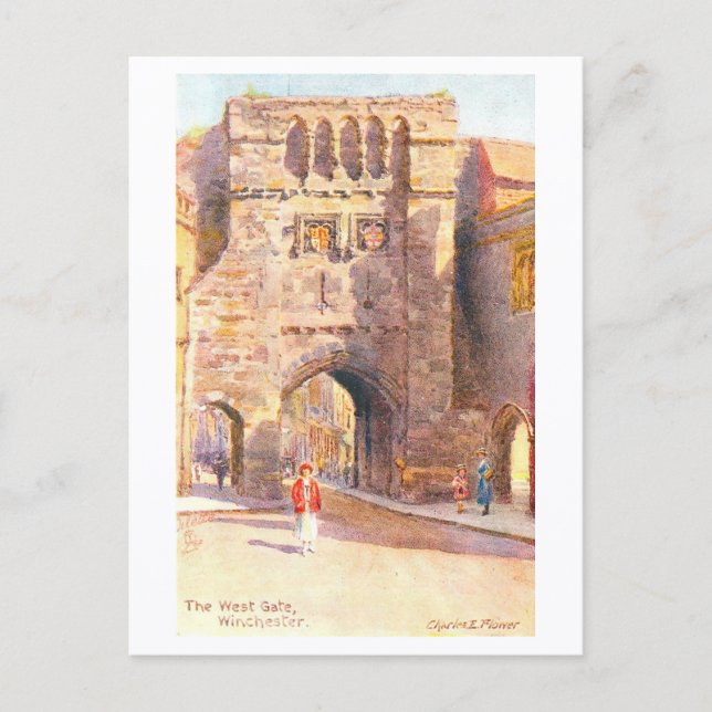 Carte Postale Porte Ouest vintage, Winchester (Devant)