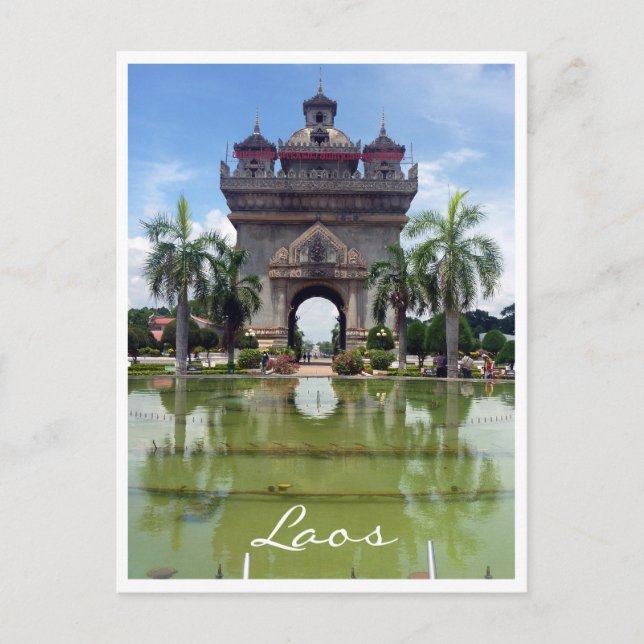 Carte Postale porte Patuxai Vientiane (Devant)