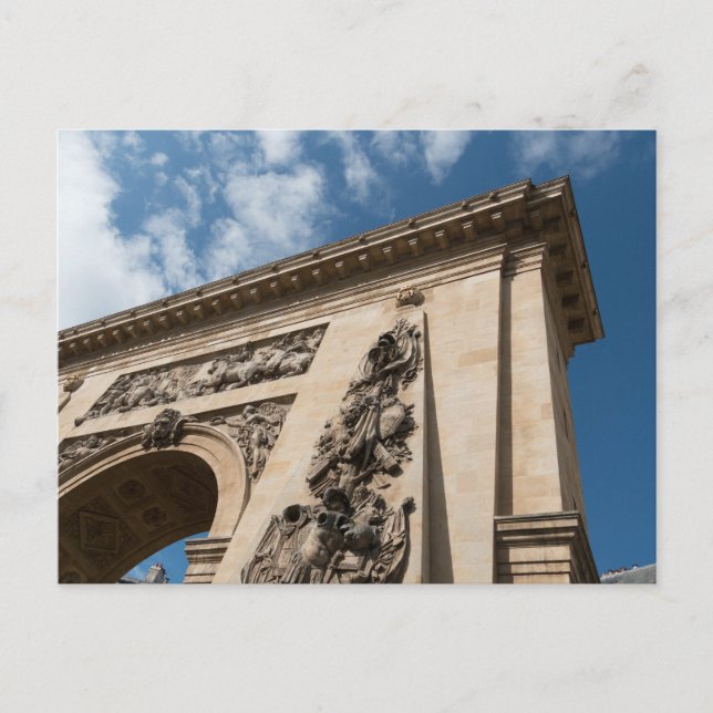 Carte Postale Porte Saint-Denis : Triomphe Parisien Sous Ski Ble (Devant)