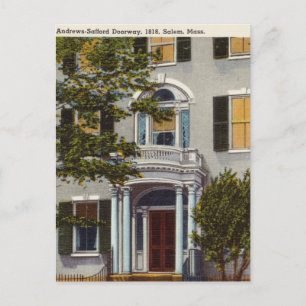 Carte Postale Porte vintage, 1818, Salem, Massachusetts