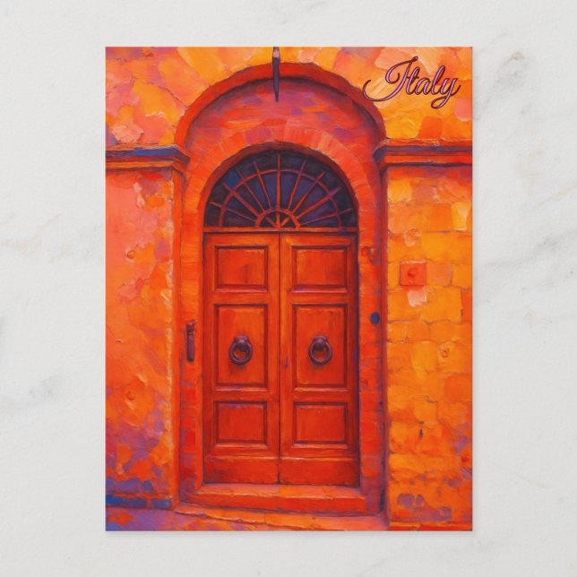 Carte Postale Porte vintage Toscane Italie Retro Europe Travel (Devant)