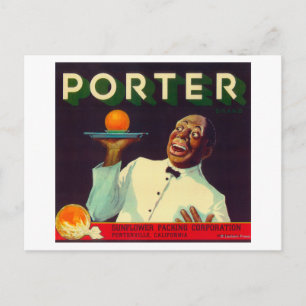Carte Postale Porter Orange LabelPorterville, CA