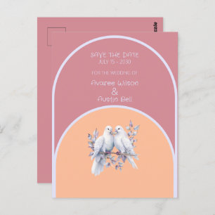 Carte Postale Portes anneaux Pêcher Fuzz Dusty Rose Lavande Arbo
