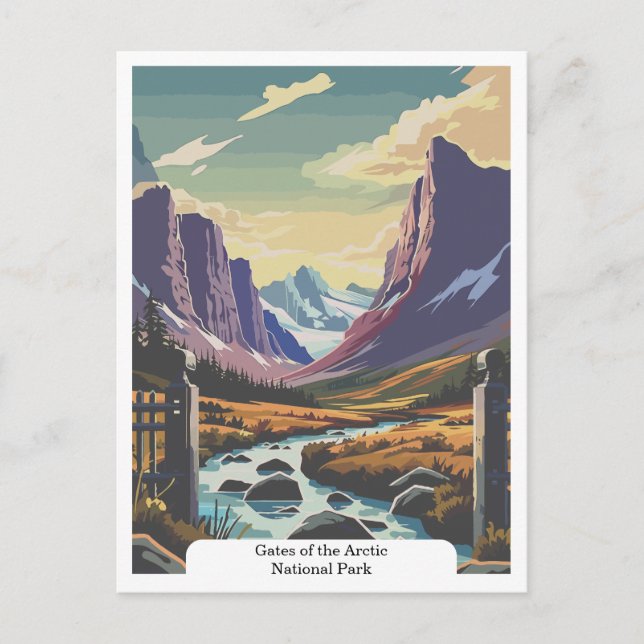 Carte Postale Portes du Parc national de l'Arctique, Alaska État (Devant)