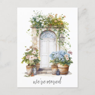 Carte Postale Porteur de fleurs à l'aquarelle Nous avons déménag