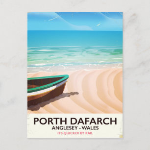 Carte Postale Porth Dafarch, affiche de plage galloise anglesey