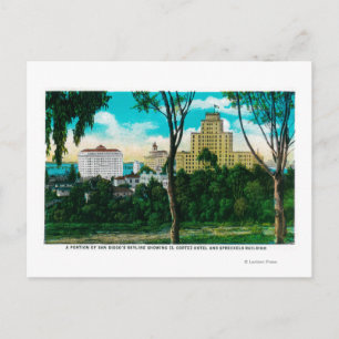 Carte Postale Portion de la Skyline de San Diego montrant El Cor