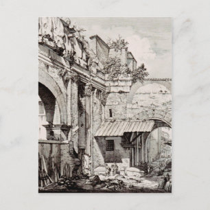 Carte Postale Portique d'Octavie Rome Art en Noir et Blanc