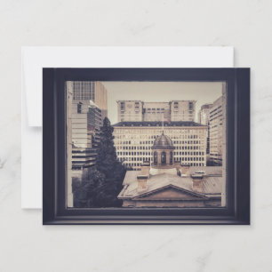 Carte Postale Portland Cityscape à travers le cadre de fenêtre