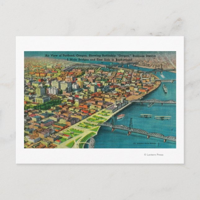 Carte Postale Portland de Air montrant Bridges et (Devant)