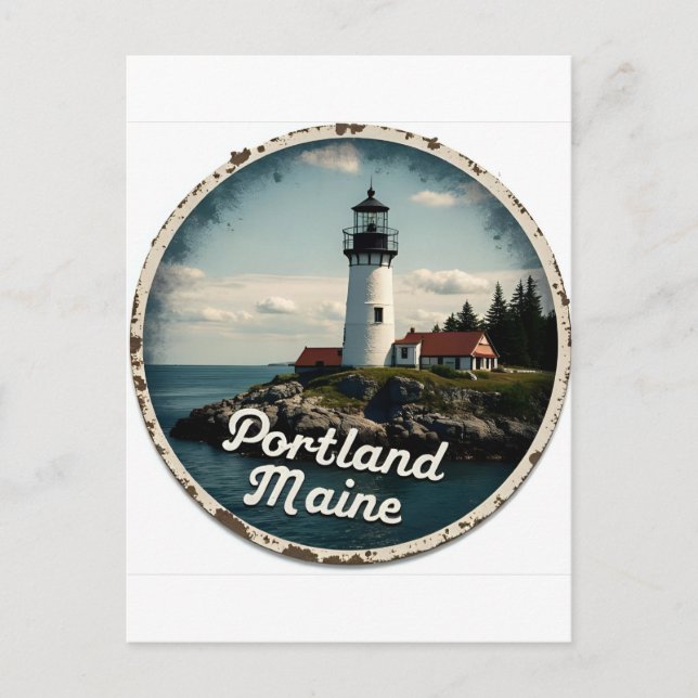 Carte Postale Portland, Maine | Phare (Devant)