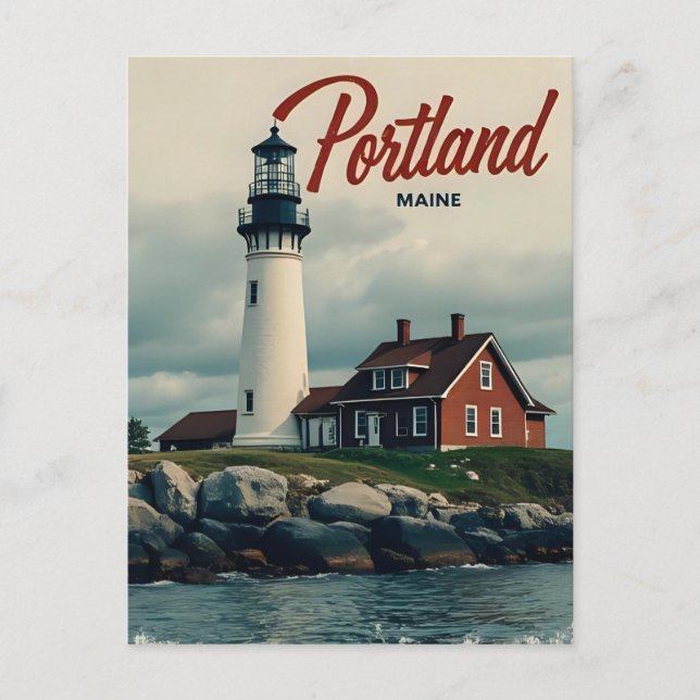Carte Postale Portland, Maine | Phare (Devant)