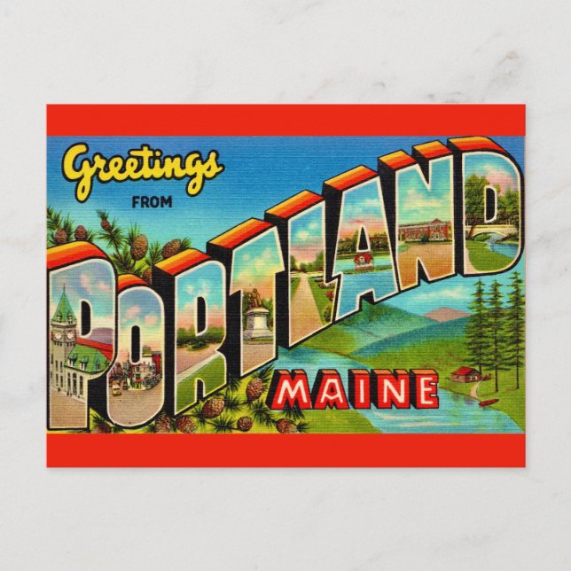Carte Postale Portland Maine vintage  (Devant)