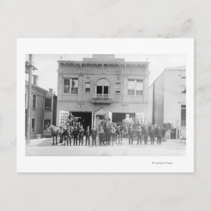 Carte Postale Portland, OR Fire Station Horse Drase and Men