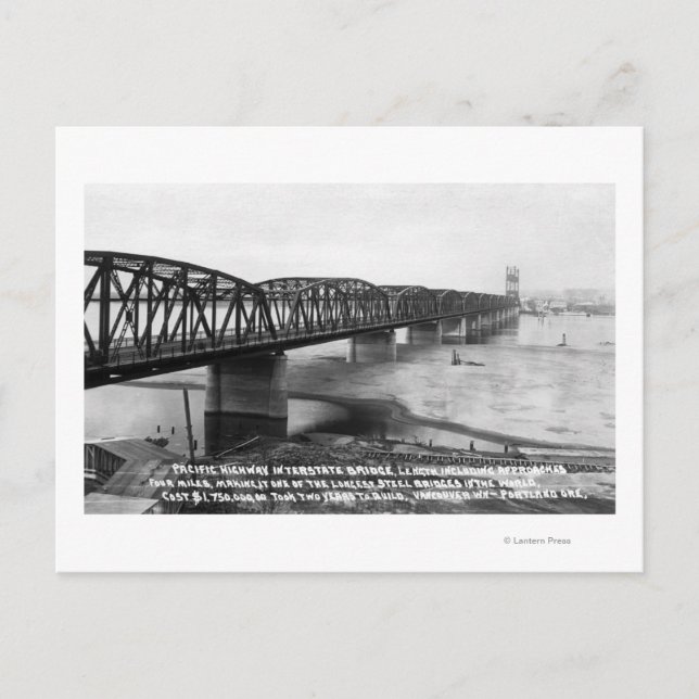 Carte Postale Portland, OR Pacific Highway Interstate Bridge (Devant)