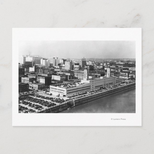 Carte Postale Portland, OR Vue aérienne du pont Hawthorne (Devant)