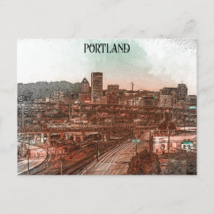 Carte Postale Portland Oregon Cityscape Travel